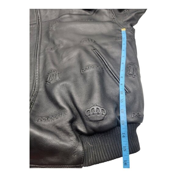 VTG Pelle Pelle Jacket Men 50 Black Baggy Embroidered Oversized Hip Hop Y2K - Picture 10 of 12